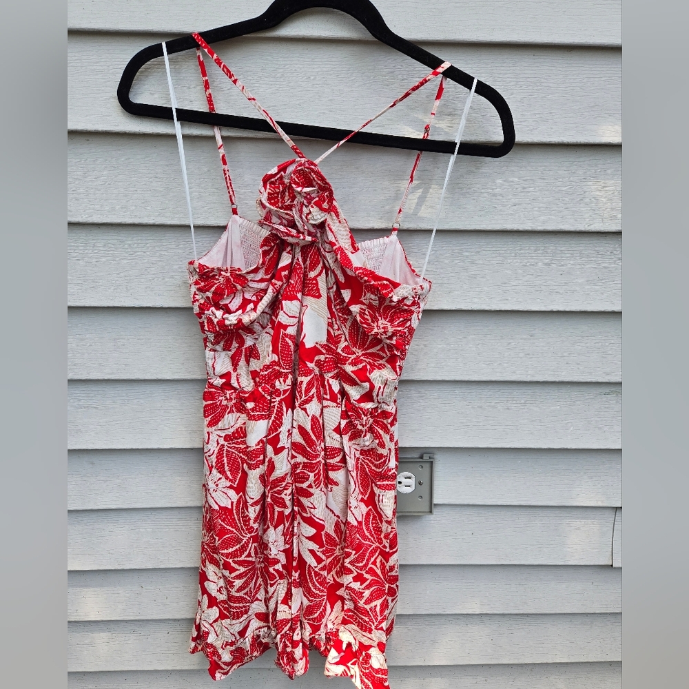 Adelyn Rae Red and White Floral Dress Size L - Picture 2 of 6